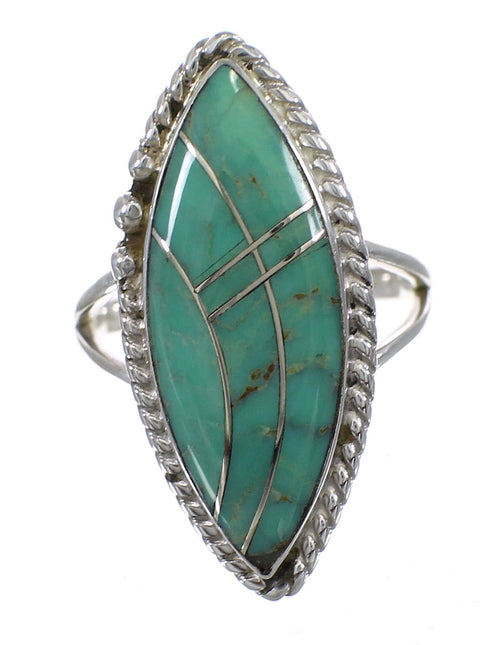 Turquoise Sterling Silver Southwest Ring Size 6-1/2 AX88606